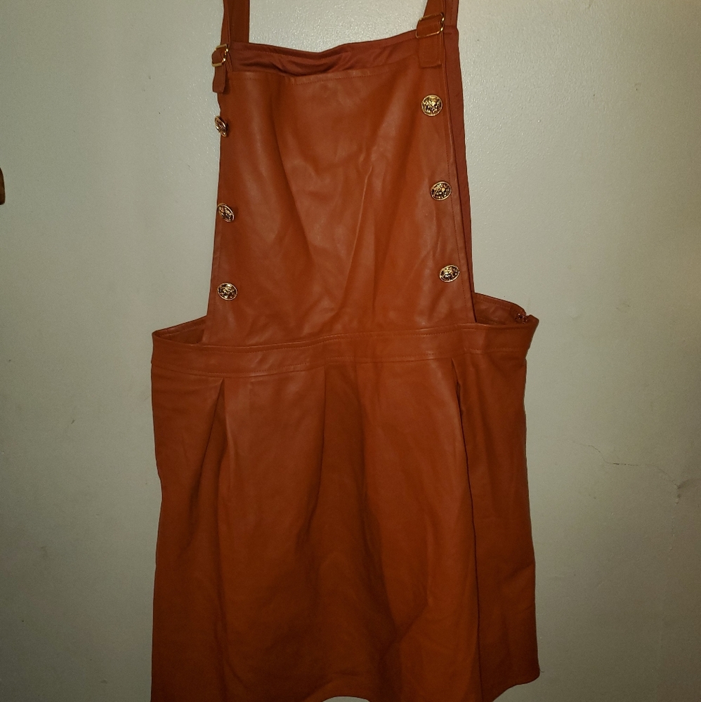 Faux Leather Jumper Dress